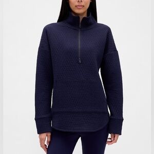 Gap GapFit Quilted Jacquard Half-Zip Pullover Navy Size XS